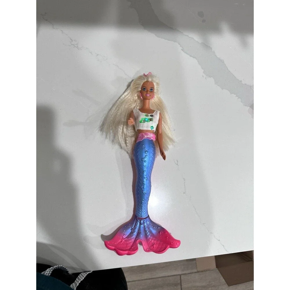 Vintage 1996 Barbie Bubbling Mermaid Doll Blonde Blue Tail Mattel 16131 Y2K